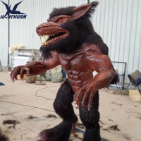 Modèle animatronique personnalisé, robot loup réaliste en 3D pour la décoration de maison hantée, parc à thème d'Halloween, exposition