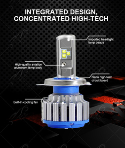 Bán Hot <span class=keywords><strong>Led</strong></span> Xe cao thấp chùm H4 H7 9005 <span class=keywords><strong>9006</strong></span> H13 T1 <span class=keywords><strong>Led</strong></span> Đèn Pha với Fan crees chip 40 Wát 4000lm xe máy Đèn pha - Product Image 3