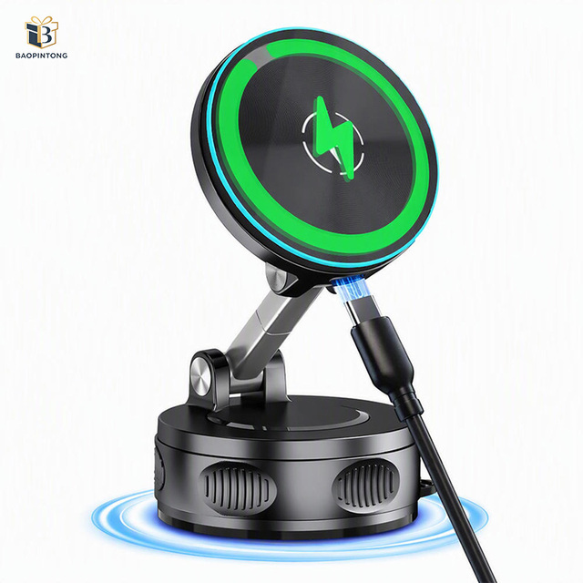 Qi22 Car Magnetic Wireless Charging Phone Holder 25W Suction-mount Dashboard Windshield Center Console Desktop Phone Stand