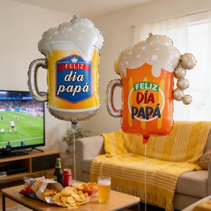 Palloncini in Foil a Forma di Boccale di Birra per la Festa del Papà in Spagnolo, Decorazioni per Feste della Festa del Papà - Product Image 1