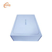 Boîte en carton rigide bleue avec insert en mousse magnétique, pour bagues, boucles d'oreilles, colliers, bijoux, soins de la peau, parfums, emballage cadeau portable