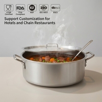 Panci Dangkal Aluminium Kapasitas Besar Dengan Tutup untuk Dapur Komersial, Kompor Gas dan Induksi, Pasokan Grosir