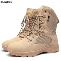 BAEWOON TB07 Bottes de désert montantes respirantes pour l'entraînement physique en extérieur, chaussures tactiques antidérapantes pour hommes