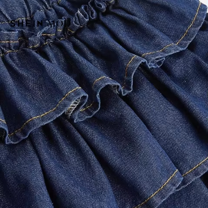 2025 Summer Women Mini <strong>Denim</strong> <strong>Skirt</strong> High Waist <strong>Pleated</strong> Bow A-line Casual Ruffled <strong>Skirt</strong> Sexy Streetwear Fashion <strong>Skirt</strong> for Girls - Product Image 2