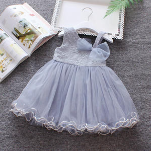 Vestidos Casuales de Verano para Niñas, Estilo Princesa, Ropa de Bebé con Decoración de Encaje, Estampado Sólido - Product Image 4