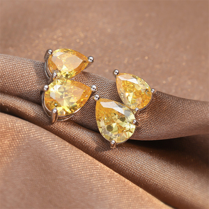 RAKO EP1198 Ensemble de boucles d'oreilles en diamant plaqué or tendance pour femmes 2025 - Product Image 5