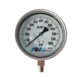 Beco 150 Mm 1000bar Full Stainless Steel Pressure Gauge EN837-1 Diisi Minyak Shock Resistance Industrial Pressure Gauge