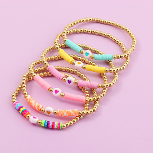 New Wholesale Fashion Jewelry <strong>Bracelets</strong> Gold Bead <strong>Bracelet</strong> Colorful Polymer Clay <strong>Friendship</strong> <strong>Bracelet</strong> <strong>for</strong> <strong>Adults</strong> Kids - Product Image 2