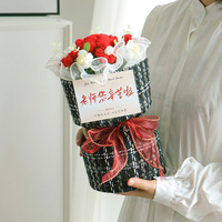 Bouquet de fleurs au Crochet personnalisé fait à la main Rose tournesol fleur tricotée cadeau pour la fête de la femme fête des mères Crochet fleurs
