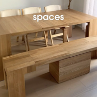 Meubles de salle à manger en bois massif modernes, table et chaises de salle à manger, extensible jusqu'à 3 mètres