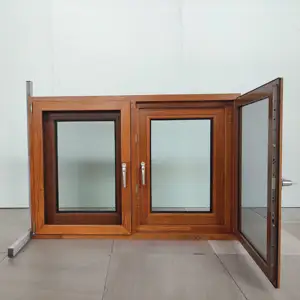 Porte plaquée et fenêtres en aluminium à guillotine en bois composite
