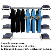 Présentoir de Magasin Personnalisé pour Vêtements Homme, Femme, Bébé : Cintres, Présentoirs en Métal et Bois pour Jeans, Robes, Chemises et Autres Vêtements