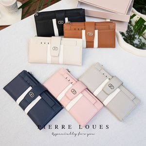 Pierre Loues Women's <b>Long</b> <b>Wallet</b> Color Block Buckle Multiple Card Slots Large Capacity Minimalist Style Everyday Use - Product Image 1