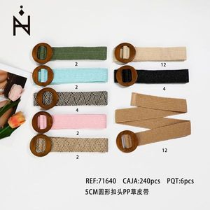 Cintura in PP con fibbia rotonda da 5 cm per donna, accessorio moda per la vita. - Product Image 2