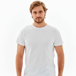 Camiseta de Algodón Lisa para Hombre, Ligera, de Manga Corta, Cuello Redondo, Prenda Básica de Verano, Fabricante - Product Image 1