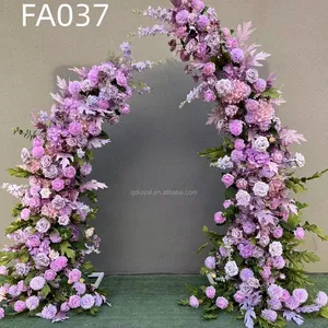 Personalizado barato buen precio boda cuerno arco flor arreglo corazón blanco flor artificial arco para boda