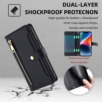 Funda Tipo Cartera Magnética de Cuero para Móvil, Diseño Ejecutivo, para Samsung Galaxy S24 y para iPhone 13/14/15/16/17 Pro Max
