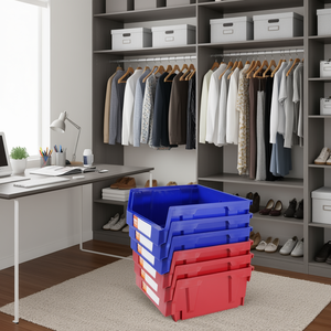 Boîte de rangement en plastique Vevor 11x11x5 pouces, empilable, pour placard, bureau, lot de 6 - Product Image 2