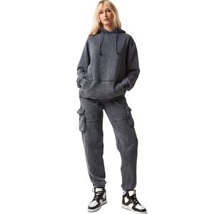 Meilleur fabricant de survêtements survêtements délavés unisexe à l'acide personnalisés ensemble de 2 pièces sweat à capuche délavé pour femmes et hommes - Product Image 1