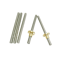 Tornillo trapezoidal Acme de acero inoxidable 304, tuerca de latón en forma de T de 2/4 mm, TR5*2/TR5*4/TR6*2/TR6*4 para impresoras 3D/prototipos
