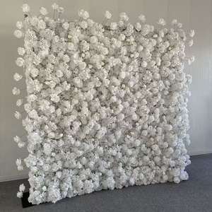 Fondo de pared de panel de flores enrollable 5D de 8x8ft para decoración de boda - Product Image 1