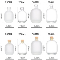 Flacon en verre givré ovale pour diffuseur à bâtonnets, vide, personnalisé, de luxe, sous marque privée, 100ml 250ml 500ml