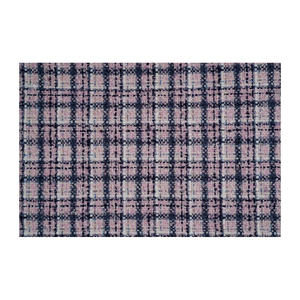 Tissu en tweed fantaisie de qualité supérieure fabriqué en Corée, motif à carreaux blanc-violet-marine, tissu textile tissé sur mesure OEM & ODM - Product Image 2