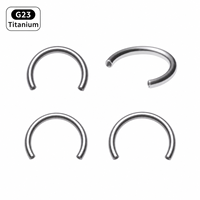 Barre Courbe en Titane G23 F136 16G 1.2mm avec Filetage Interne 0.9mm pour Piercing Corporel 6-12mm