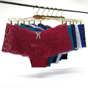 Caleçon court en dentelle pour femmes, culotte Sexy