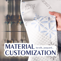 Production et vente en gros de tissu jacquard tricoté en couches d'air, en forme de fleur, coloré, pour matelas et oreillers en latex