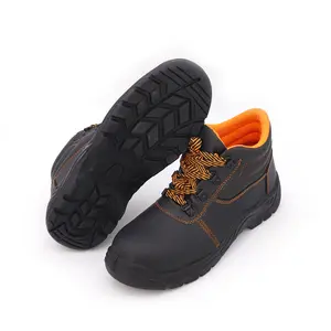 Genuine leather S3 anti slip water proof comfortable safety diabetic shoe