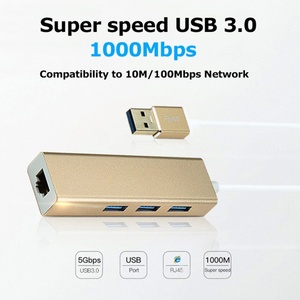 4 trong 1 USB 3.0 đến 1000M RJ45 LAN Ethernet <span class=keywords><strong>HUB</strong></span> cho MateBook máy tính xách tay máy tính xách tay máy tính - Product Image 3