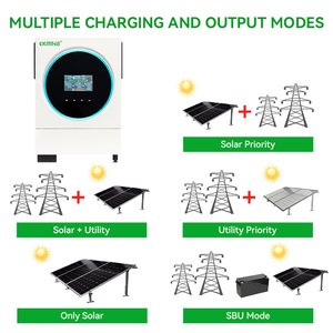 Vente en gros - Promotion : Onduleur solaire hors réseau 6KW 6000W à double sortie 220V 230V avec contrôleur de charge MPPT 48V 51.2V et dispositif Wi-Fi intégré - Product Image 3