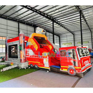 Grand château gonflable commercial extérieur de <span class=keywords><strong>camion</strong></span> de pompiers de zamek de dmuchany avec la glissière pour la <span class=keywords><strong>location</strong></span> de partie - Product Image 4