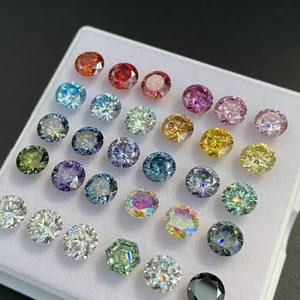 Factory Price Round <strong>Moissanite</strong> Loose Gemstone Diamond Colorful <strong>Moissanite</strong> Gemstone Various Sizes 3-15mm - Product Image 1