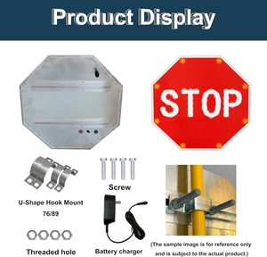 Señal de Tráfico LED con Energía Solar y Luces Intermitentes para la Seguridad Vial en Intersecciones - Product Image 3