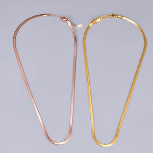 قلادة ضيقة مطلية بالذهب عيار 18 قيراط من الفولاذ المقاوم للصدأ 40 + 5 ثعبان سلسلة ملونة - Product Image 4