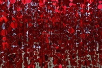 DT002 Décoration de plafond de mariage sur le thème rouge romantique, élégante composition florale suspendue pour réception et banquet