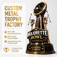 Trophée de football en métal personnalisé, souvenir sportif, trophée plaqué or bicolore pour compétition