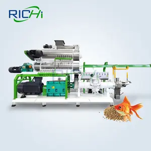 RICHI kullanıcı dostu 1-12 t/h çift vidalı balık yem ekstrüder makinesi