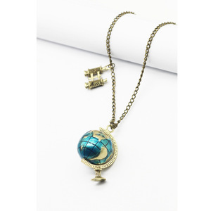 Penjualan Laris Perhiasan Kalung Antik Rantai Panjang Retro dengan Teleskop Warna-warni Enamel Globe Kalung & Liontin Perhiasan Wanita - Product Image 5