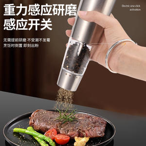 Juego de molinillos de pimienta de acero inoxidable, forma cilíndrica portátil con tapas metálicas para viajes y uso en la cocina del hogar - Product Image 2