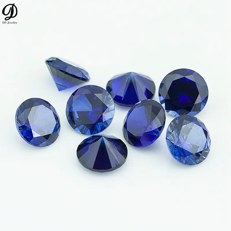Huge größe 34# runde brilliant cut blue sapphire edelsteine preis pro karat
