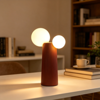 Lampe de table minimaliste moderne à rayures macaron pour chevet, décoration intérieure pour salon et chambre d'enfant