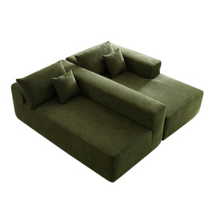 Sofá Modular em L de Bouclé, Sofá Compactado a Vácuo, Conjunto de Sofá Seccional com Assento Profundo para Móveis de Sala de Estar - Product Image 2