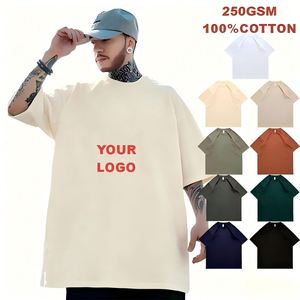 Camiseta Personalizada para Hombre, 250GSM, 100% Algodón, Corte Cuadrado, Estilo Vintage, Lisa, Unisex, para Mujer, Venta al Por Mayor, Color Beige - Product Image 2
