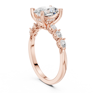 Anillos de Diamantes con Hermoso Diseño, Corte Ovalado, Corte Brillante Redondo, Corte Pera, Anillo de Compromiso, Oro Sólido de 14K, Joyería Fina Cultivada en Laboratorio - Product Image 5
