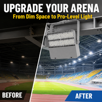 Projecteur LED de stade 100W IP66 AC85-265V 18000lm à deux modules pour terrains de sport extérieurs