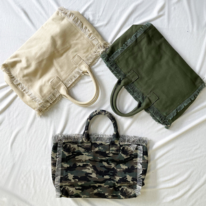Borse in Tela alla Moda per Uso Quotidiano Femminile, Borse a Tracolla con Nappine, Grande Capacità - Product Image 2