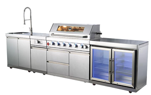 Cucina Da Esterno Barbecue à gaz Nero Ss304 Da Campeggio All'aperto, Cucina Da Esterno Con Frigorifero - Product Image 6